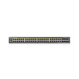 Zyxel GS2220-50HP switch (44x Gigabit PoE, 4x Gigabit kombó SFP, 2x Gigabit SFP, menedzselhető, rackbe szerelhető, 375W)