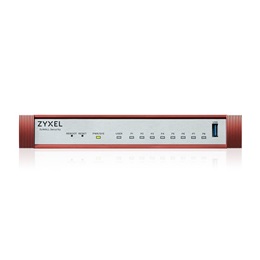 Zyxel USG FLEX 100H (8 x 1 GbE, 1 x USB 3.0, 1 x konzol, ventilátor nélküli, SPI 3000 Mbps, max. 50 IPsec tunnel)
