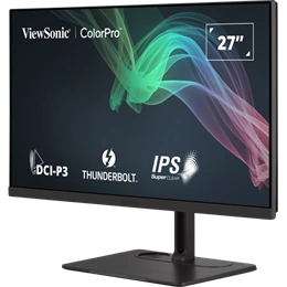 27" ViewSonic VP2776T-4K monitor (IPS, 3840x2160, 60Hz, 5 ms, Thunderbolt 4, DP, HDMI, USB-C, USB3.2, Ethernet, fekete)