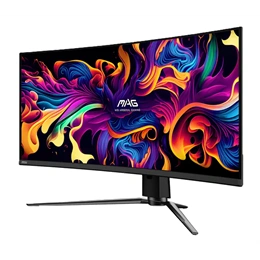 34" MSI MAG 341CQP monitor (QD-OLED, 3440x1440 UWQHD, 175Hz, ívelt 1800R, 0,03ms, DP+2xHDMI+USB-C, fekete)