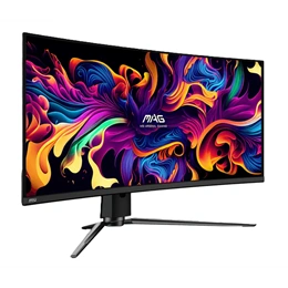 34" MSI MAG 341CQP monitor (QD-OLED, 3440x1440 UWQHD, 175Hz, ívelt 1800R, 0,03ms, DP+2xHDMI+USB-C, fekete)