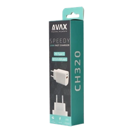 AVAX CH320 Speedy hálózati fali töltő USB + Type-C (20W, gyorstöltő, USB Type-A, USB Type-C, fehér)