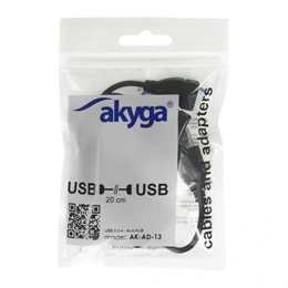 Akyga AK-AD-13 USB hub (4xUSB-A, USB 2.0, 15cm, fekete)