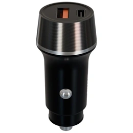 Avax CC304B Carly autós töltő (USB-C+USB-A aljzat, 38W, PD 3.0, fekete)