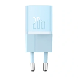 Baseus GaN5 Mini fali töltő (20W, GaN, PD gyorstöltés, 1× USB Type-C, kék)