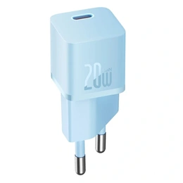 Baseus GaN5 Mini fali töltő (20W, GaN, PD gyorstöltés, 1× USB Type-C, kék)
