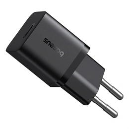 Baseus GaN5 Mini hálózati gyorstöltő (25W, 1×USB Type-C, GaN, PD gyorstöltő, fekete)