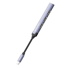 ColorWay USB-C elosztó CW-HUB04 (1x USB A 3.0, 3x USB A 2.0, USB-C bemenet, 0,12 m kábel, sötétszürke)