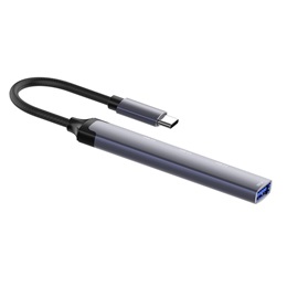 ColorWay USB-C elosztó CW-HUB04 (1x USB A 3.0, 3x USB A 2.0, USB-C bemenet, 0,12 m kábel, sötétszürke)