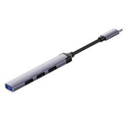ColorWay USB-C elosztó CW-HUB04 (1x USB A 3.0, 3x USB A 2.0, USB-C bemenet, 0,12 m kábel, sötétszürke)