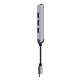 ColorWay USB-C elosztó CW-HUB04 (1x USB A 3.0, 3x USB A 2.0, USB-C bemenet, 0,12 m kábel, sötétszürke)