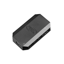 DeepCool ventilátor hub FH-10 (belső, 10 portos, PWM, 4-tűs csatlakozó ×10, SATA táp, 80×46×15 mm, fekete)