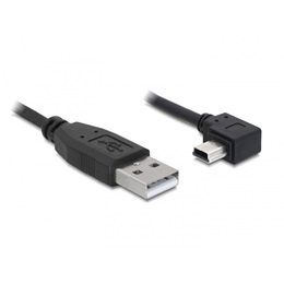 Delock USB 2.0 kábel (USB-A 2.0 apa / mini USB-B könyök 5 tűs apa, 3 m)