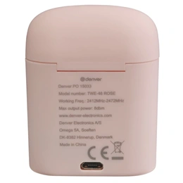 Denver TWE-46 Rose bluetooth fülhallgató sztereó (v5.0, TWS, beépített mikrofon, IPX4 vízálló, töltőtok 400mAh)