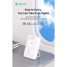 Devia Extreme Speed Magnetic PD powerbank 10000mah li-polimer (Type-C, Lightning, 22,5W PD, MagSafe, állvány, szürke)