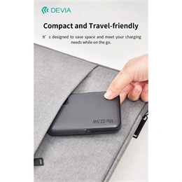 Devia Extreme Speed Magnetic PD powerbank 10000mah li-polimer (Type-C, Lightning, 22,5W PD, MagSafe, állvány, szürke)