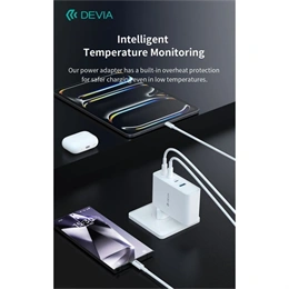 Devia Extreme Speed Series RCE-10001 hálózati adapter (USB-A + 3x USB-C, PD, 100W, GaN, fehér)