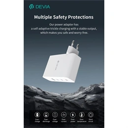Devia Extreme Speed Series RCE-10001 hálózati adapter (USB-A + 3x USB-C, PD, 100W, GaN, fehér)