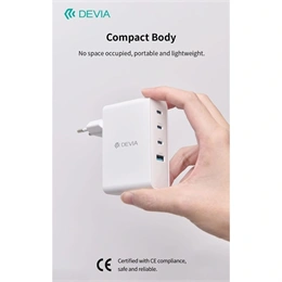 Devia Extreme Speed Series RCE-10001 hálózati adapter (USB-A + 3x USB-C, PD, 100W, GaN, fehér)