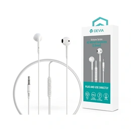 Devia Kintone A3 In-Ear fülhallgató sztereó (3,5 mm jack, mikrofon, 14,2 mm hangszóró, 120 cm kábel, fehér)