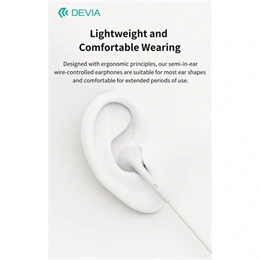 Devia Kintone A3 In-Ear fülhallgató sztereó (3,5 mm jack, mikrofon, 14,2 mm hangszóró, 120 cm kábel, fehér)