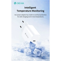Devia Smart Series 30W GaN hálózati adapter (Type-C csatlakozó, Type-C és Lightning kábel 1 m, PD, QC, fekete)