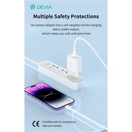 Devia Smart Series 30W GaN hálózati adapter (Type-C csatlakozó, Type-C és Lightning kábel 1 m, PD, QC, fekete)