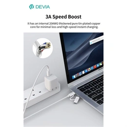 Devia Smart Series adat- és töltőkábel (C dugó / Lightning, C dugó / C dugó, 60 W + 27 W, PD, 1,2 m, fehér)