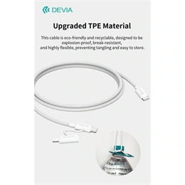 Devia Smart Series adat- és töltőkábel (C dugó / Lightning, C dugó / C dugó, 60 W + 27 W, PD, 1,2 m, fehér)
