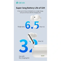 Devia TWS Ultra1 bluetooth fejhallgató sztereó (v5.4, ANC, mikrofon, vezeték nélküli töltés, Type-C, fekete)