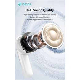 Devia TWS Ultra1 bluetooth fejhallgató sztereó (v5.4, ANC, mikrofon, vezeték nélküli töltés, Type-C, fekete)