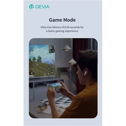 Devia TWS Ultra1 bluetooth fejhallgató sztereó (v5.4, ANC, mikrofon, vezeték nélküli töltés, Type-C, fekete)