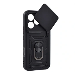 Gigapack Defender szilikon telefonvédő (ütésállóság, tartógyűrű, kameravédő, mágneses tartó, fekete)
