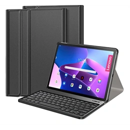 Gigapack deko tok álló (bőr hatású, flip, bluetooth billentyűzet, asztali tartó, angol QWERTY, ceruzatartó, fekete)