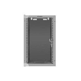 Lanberg 10" fali rack szekrény (9U, 280×310 mm, üvegajtó, lapraszerelt, szürke)