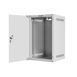 Lanberg 10" fali rack szekrény (9U, 280×310 mm, üvegajtó, lapraszerelt, szürke)