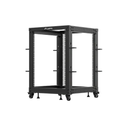 Lanberg 19" 15U szabadon álló rack keret (600x600-1100 mm, állítható mélységű, fekete)