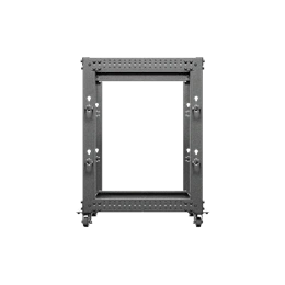 Lanberg 19" 15U szabadon álló rack keret (600x600-1100 mm, állítható mélységű, fekete)