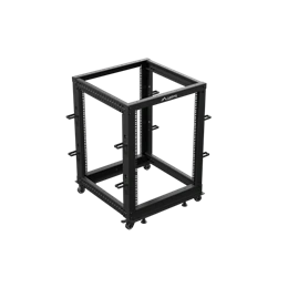 Lanberg 19" 15U szabadon álló rack keret (600x600-1100 mm, állítható mélységű, fekete)