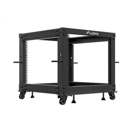 Lanberg 19" 9U szabadon álló rack keret (600x600–1100 mm, állítható mélységű, fekete)