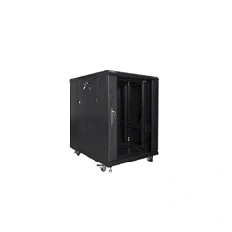 Lanberg 19" szabadon álló rack szekrény (15U, 600x800, lapraszerelt, fekete)