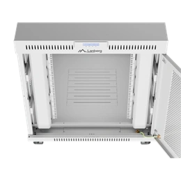 Lanberg 19" szabadon álló rack szekrény (15U, 800x1000 mm, perforált ajtó, lapraszerelt, LCD kijelző, szürke)