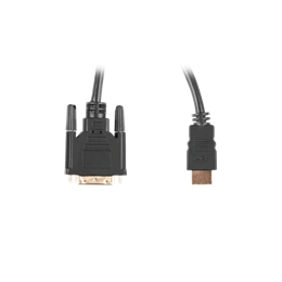 Lanberg HDMI (M) - DVI-D (M) (24+1) kábel (1,8 m, Dual Link, aranyozott csatlakozók, dupla árnyékolás, 4K, fekete)