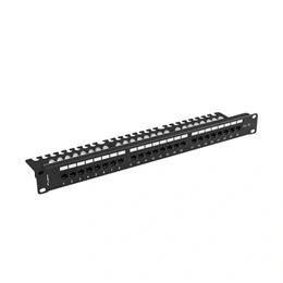 Lanberg Patch Panel (19", 1U, 24 port, CAT5e, fekete)