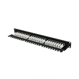 Lanberg Patch Panel (19", 1U, 24 port, CAT5e, fekete)