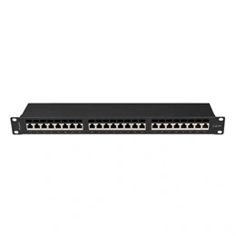 Lanberg Patch Panel (19", 1U, 24 port, CAT6A FTP, fekete)