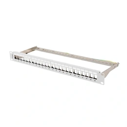Lanberg Patch Panel (19", 1U, 24 port, FTP, árnyékolt, szürke)