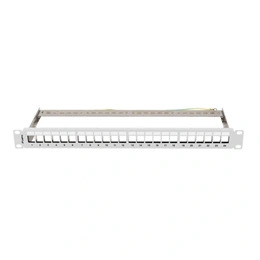 Lanberg Patch Panel (19", 1U, 24 port, FTP, árnyékolt, szürke)