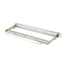Lanberg Patch Panel (19", 1U, 24 port, FTP, árnyékolt, szürke)