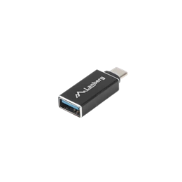 Lanberg USB-C (M) -> USB-A (F) adapter (USB 3.1 Gen 1, OTG, 5 Gbit/s, nikkelezett csatlakozó, fekete)